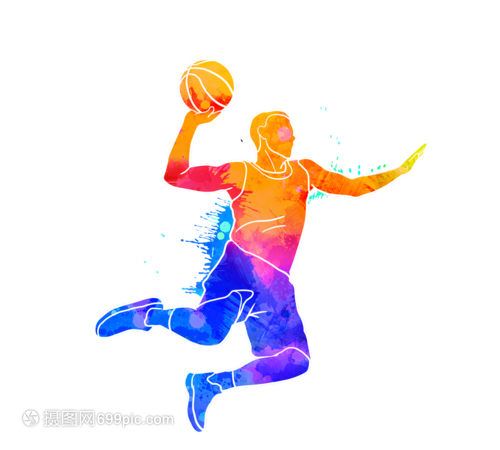 创意篮球运动员剪影