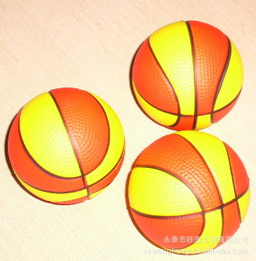 【供应PU发泡球(6.3cm双色彩球和双色篮球)系列】价格,厂家,图片,塑料、树脂工艺品,永康市旺康工贸-