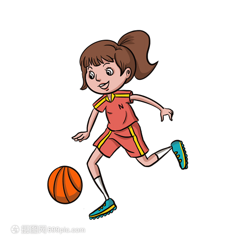 卡通篮球女孩